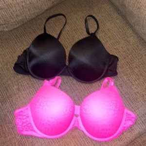2 NEW Victoria’s Secret PINK Wear Everywhere Push-Up Bras Size 40B